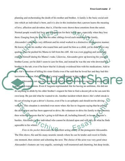 Film Analysis: Fists in the Pocket