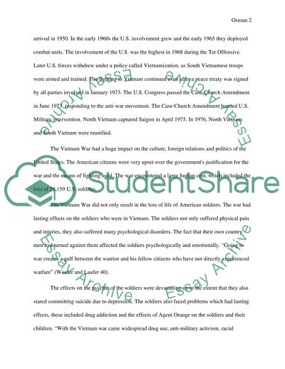 The Effects of the Vietnam War on American Soldiers