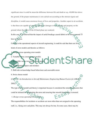 Human Factors in Aircraft Engineering