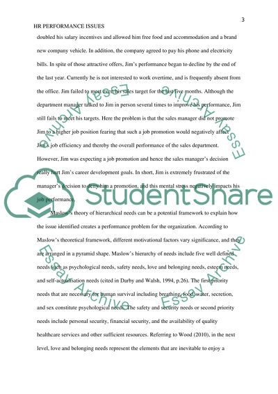 HR Performance Issues and Motivation