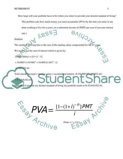 RETIREMENT ASSIGNMENT