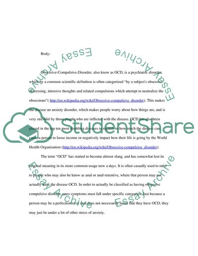 Obsessive-Compulsive Disorder