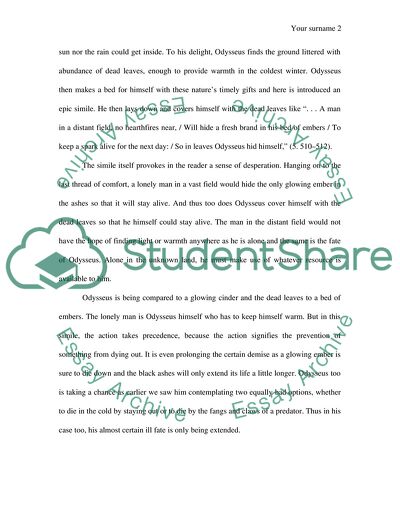 Epic Comparisons in Odyssey by Homer