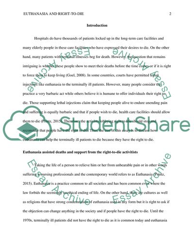 Euthanasia and Right-To-Die