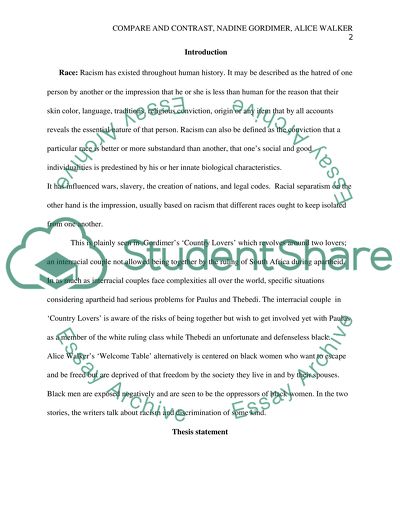 Racial Separatism, Nadine Gordimer, Alice Walker