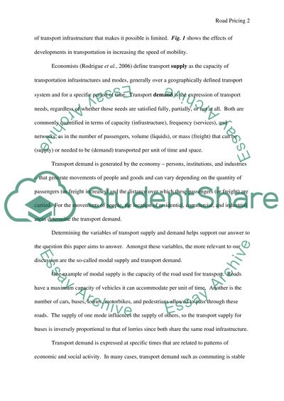 Analysis of Road Pricing in the UK