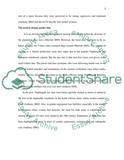 Causes of Gender Bias in the Nursing Profession