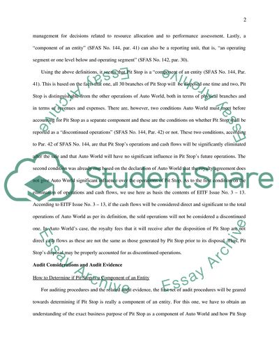 The Proper Accounting Treatment of Auto World Inc