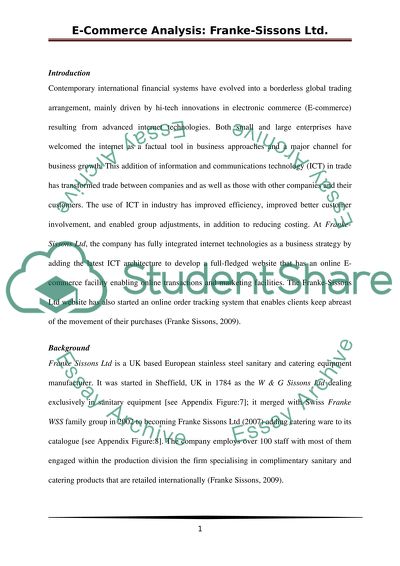E-Commerce Analysis Franke-Sissons Ltd