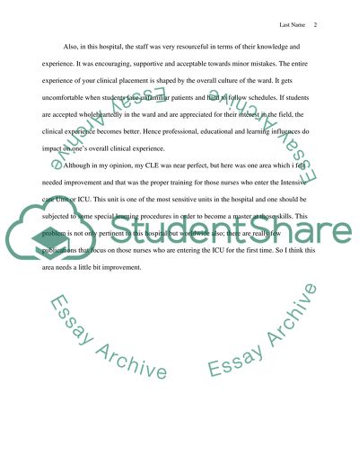 The clinical Leaning environment