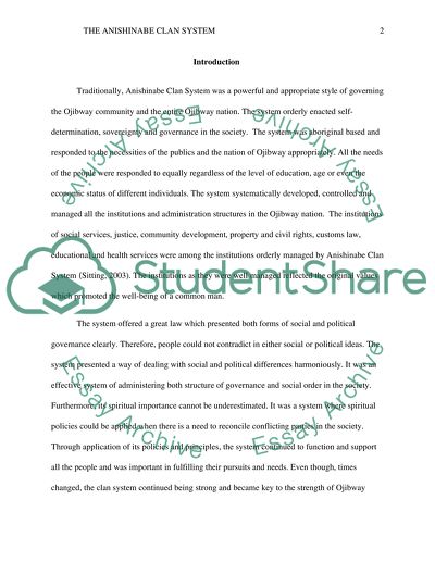 Anishinabe peoples and the clan system