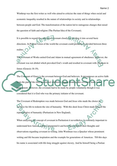 The Nature of Covenant in Puritan World