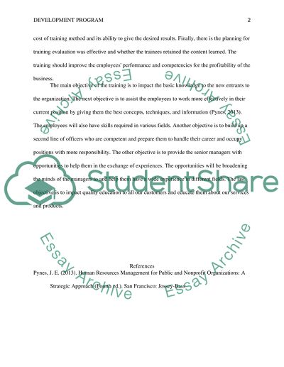 Development program in your public or non-profit organization