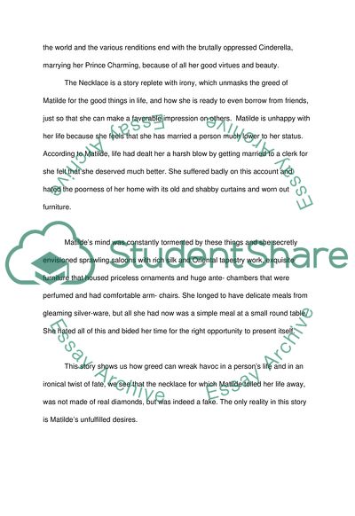 Comparing the Necklace and Cindderella