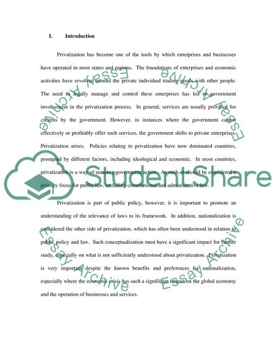 The Legal Aspects of Privatization in the United States