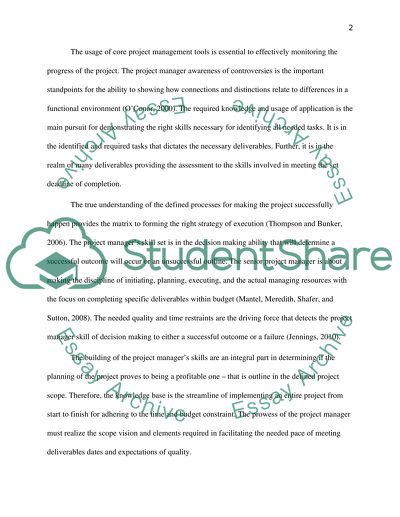 A Critical Skills to the Success of a Project