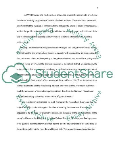 School Uniforms and the Results of Students