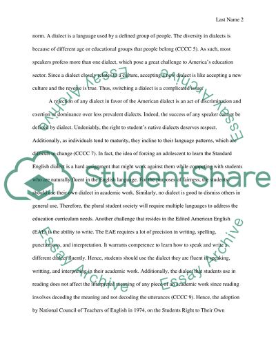 students rights to their own language essay