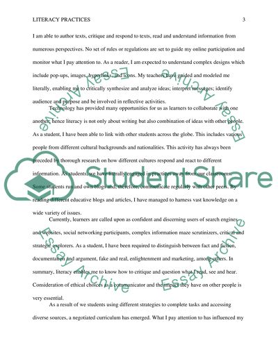 Literacy Skills and Practices