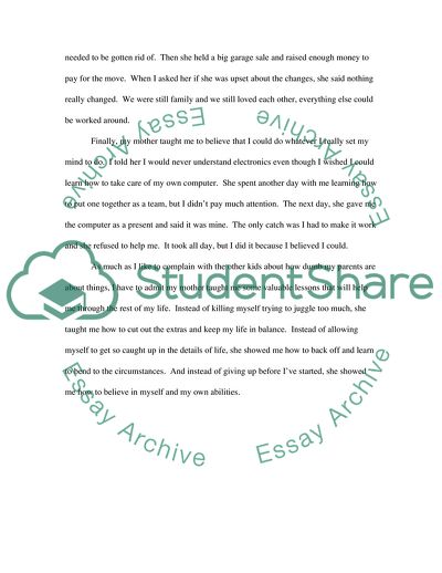 The Lessons Mother Can Taught