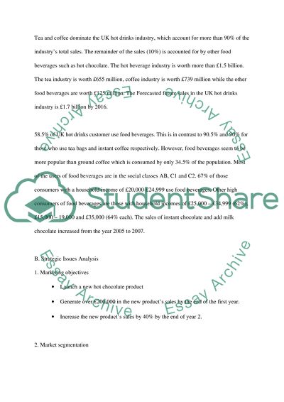 Marketing Plan for RLLs New Hot Chocolate Product