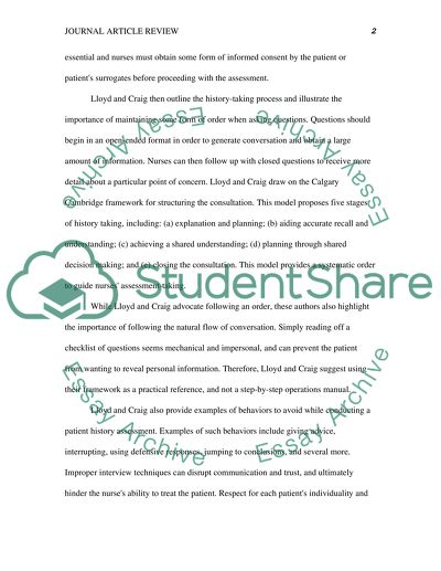 A Review of lloyd and Craig 2007