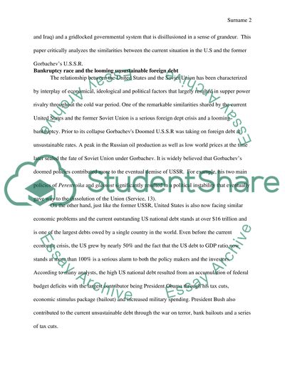 Lessons from Gorbachevs Doomed U.S.S.R and Americas current Path