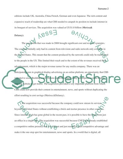 Mergers and acquisitions: CBS