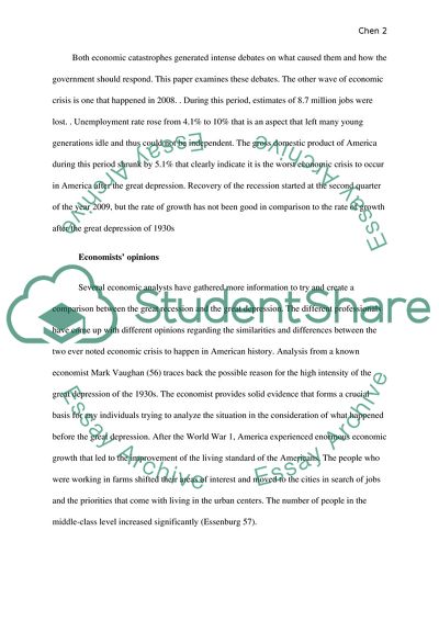 Comparing the Great Depression to the Great Recession