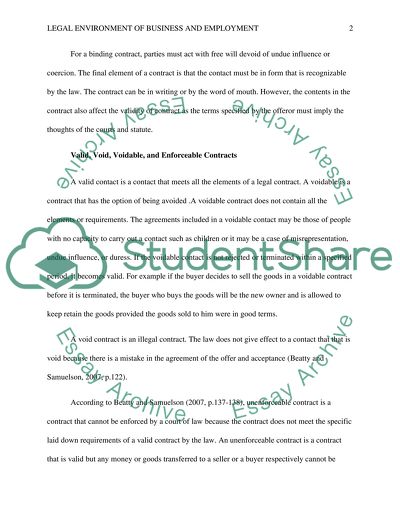 The Legal Environment of Business and Employment