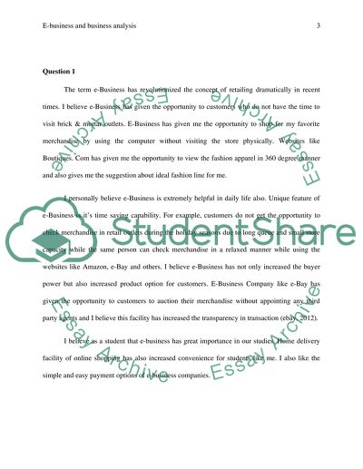 E-business and business analysis