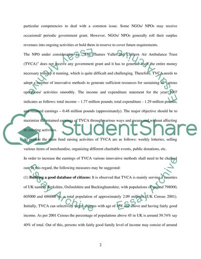 Marketing Plan for Non Profit Organization