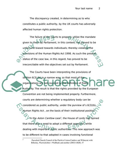 Role of Courts in Fulfilling the Objectives of the Human Rights Act 1998