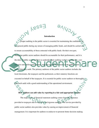 What public Sector Bodies can expect from their Auditors