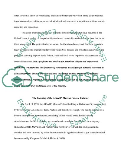 Domestic Terror in the United States