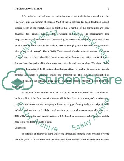 Advancements in IS hardware and software