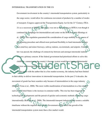 Intermodal Transportation in the US