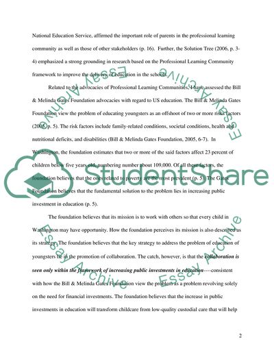 Professional Learning Communities and the Gates Foundation Education Strategy