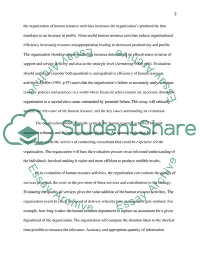 Human Resource Evaluation