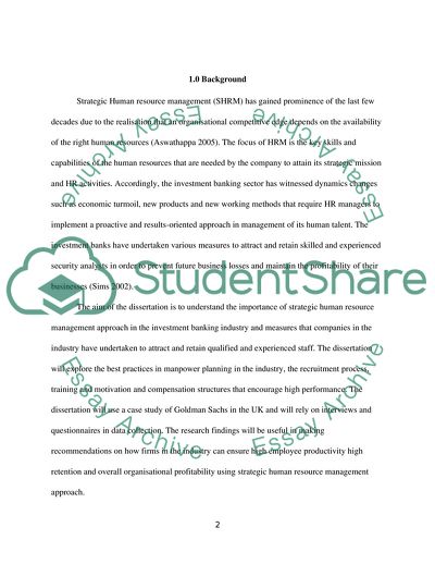Importance of Strategic HRM Approach in Investment Bank Industry