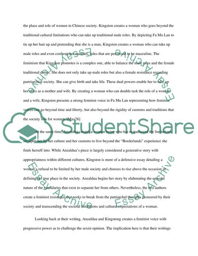 Health Essays Anzaldua And Kingstons Feminist Arguments Against Patriarchy What Is A Thesis For An Essay also Thesis In Essay Anzaldua And Kingstons Feminist Arguments Against Patriarchy Essay Thesis Statement For Descriptive Essay