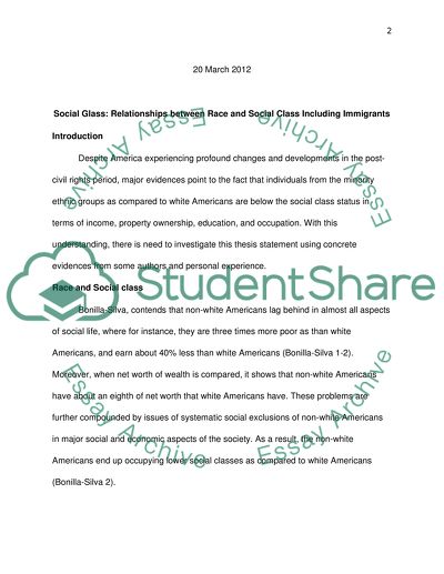 Relationships between Race and Social Class Including Immigrants