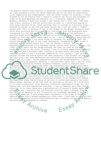 Studying Masters in Business and Administration