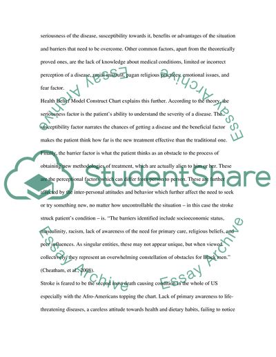 Factors Influencing Health Seeking African Americans during a Stroke