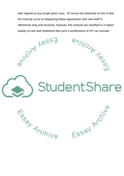 HIT in the Application and Delivery of Health Care