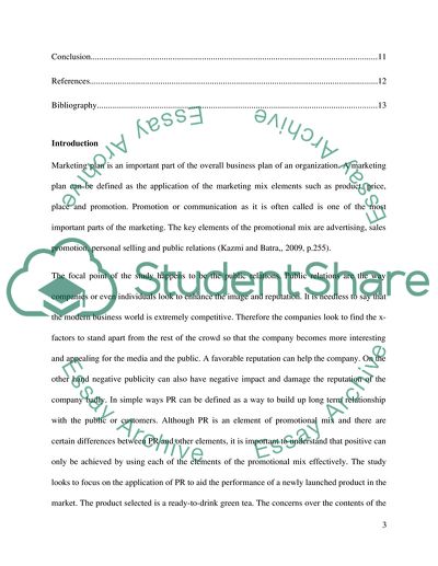 Advertising and Public Relation of Ready-to-Drink Green Tea