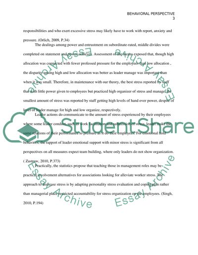 Behaviroal/Style Perspective to Leadership