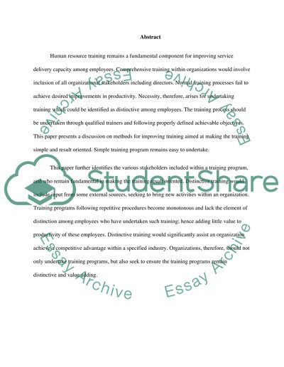 How to make training distinctive for staff