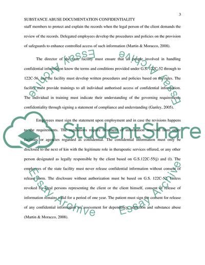 Substance abuse documentation confidentiality