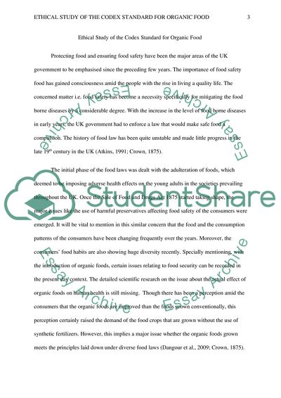 The Codex Standard for Organic Food